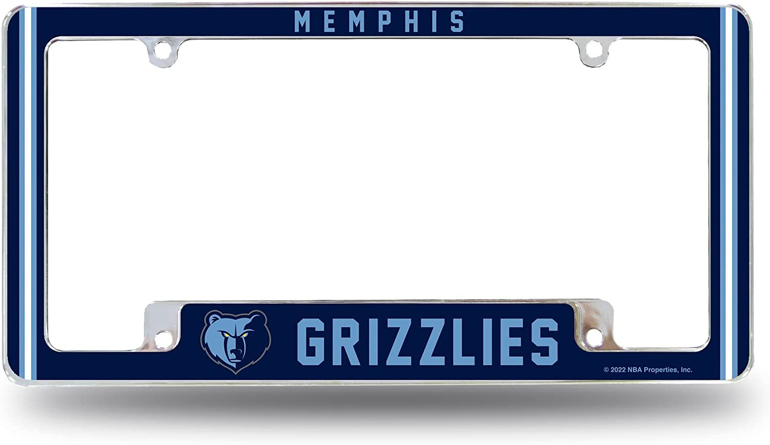 Memphis Grizzlies Metal License Plate Frame Chrome Tag Cover Alternate Design 6x12 Inch