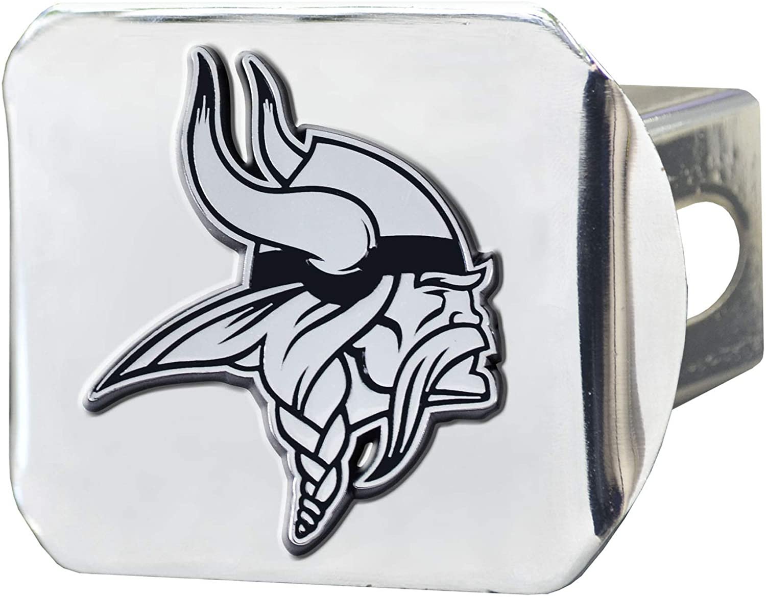 Minnesota Vikings Solid Metal Hitch Cover with Chrome Metal Emblem 2 Inch Square Type III