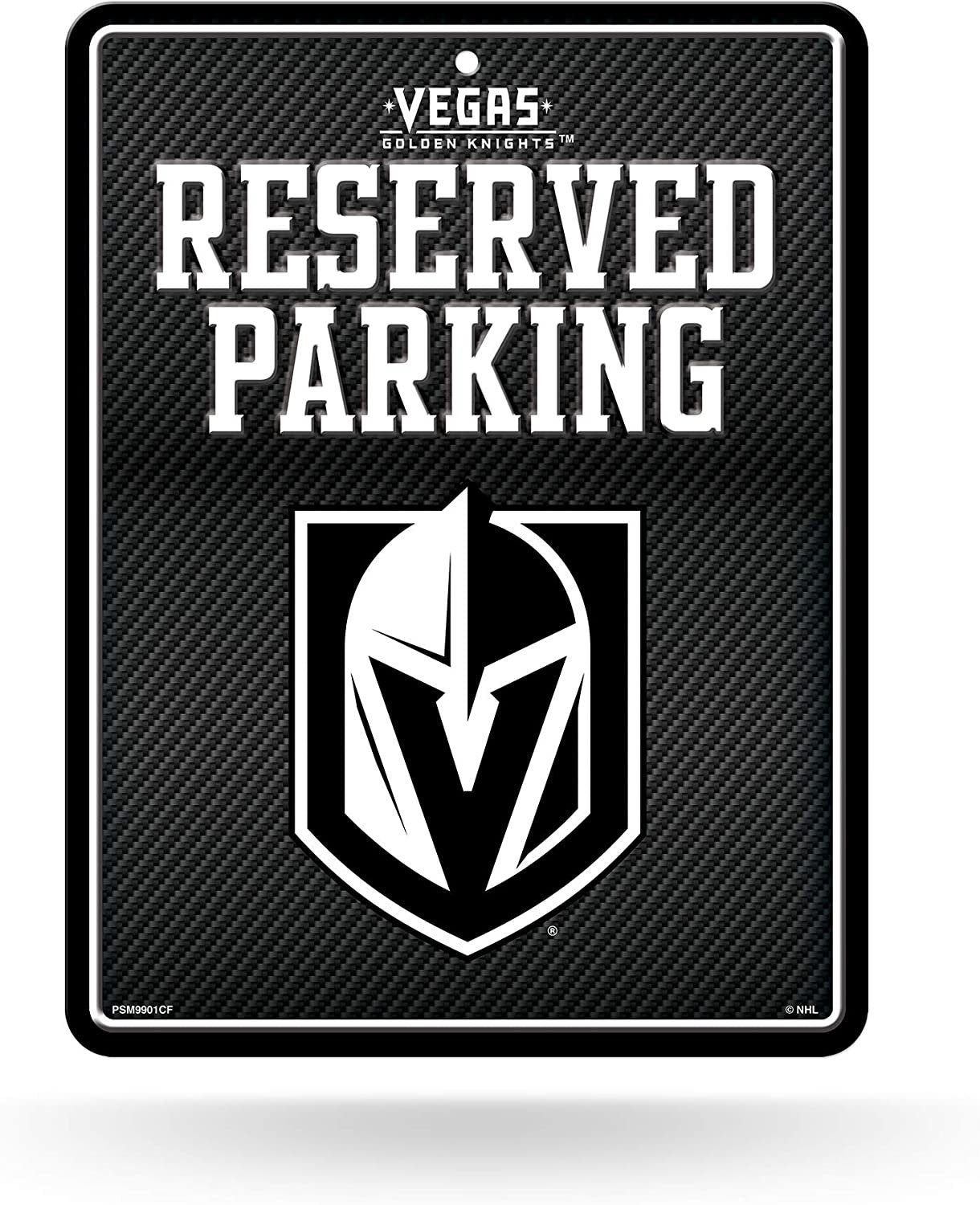 Vegas Golden Knights Metal Parking Novelty Wall Sign 8.5 x 11 Inch Carbon Fiber Design