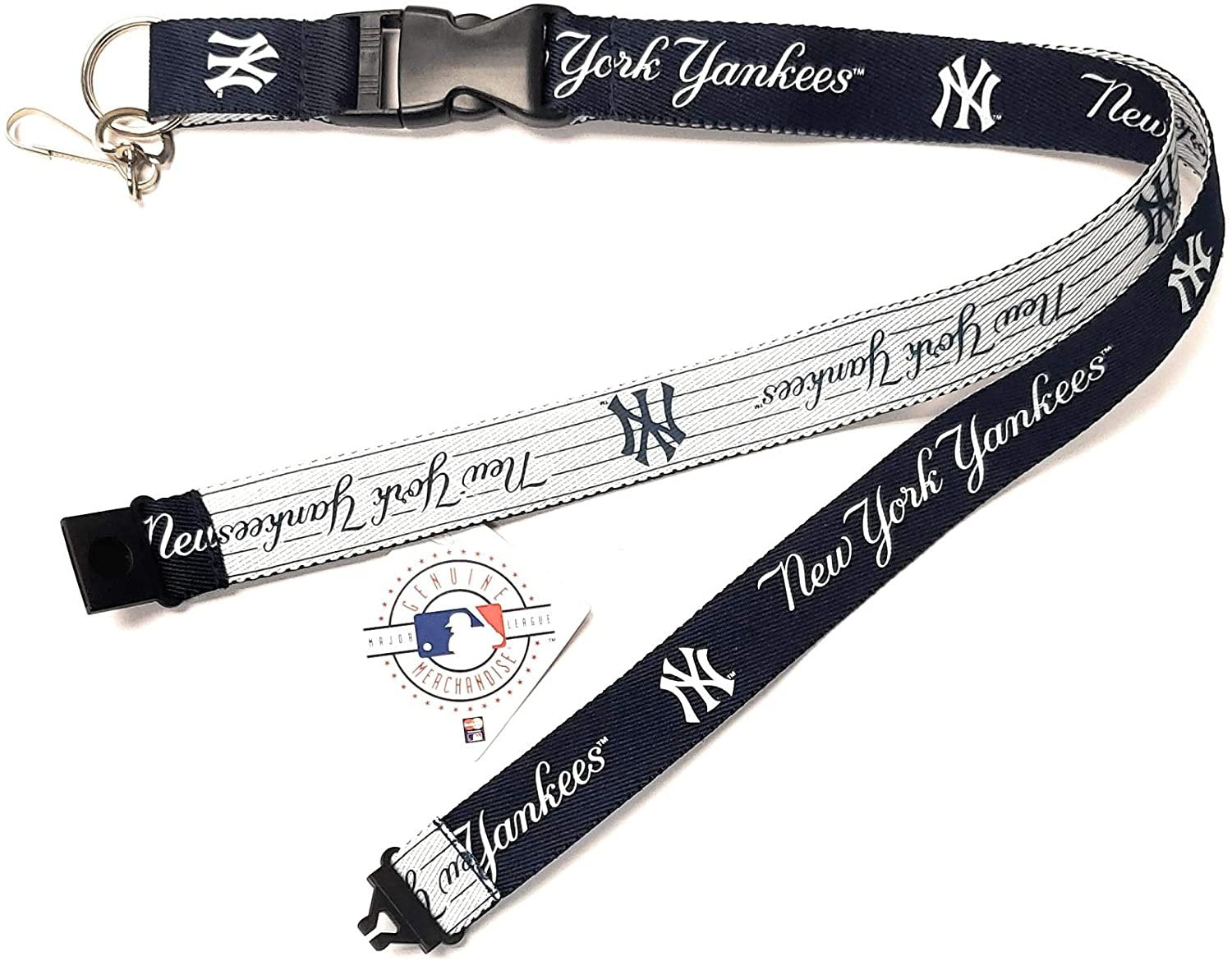 New York Yankees Lanyard Keychain Double Sided Breakaway Safety Design Adult 18 Inch