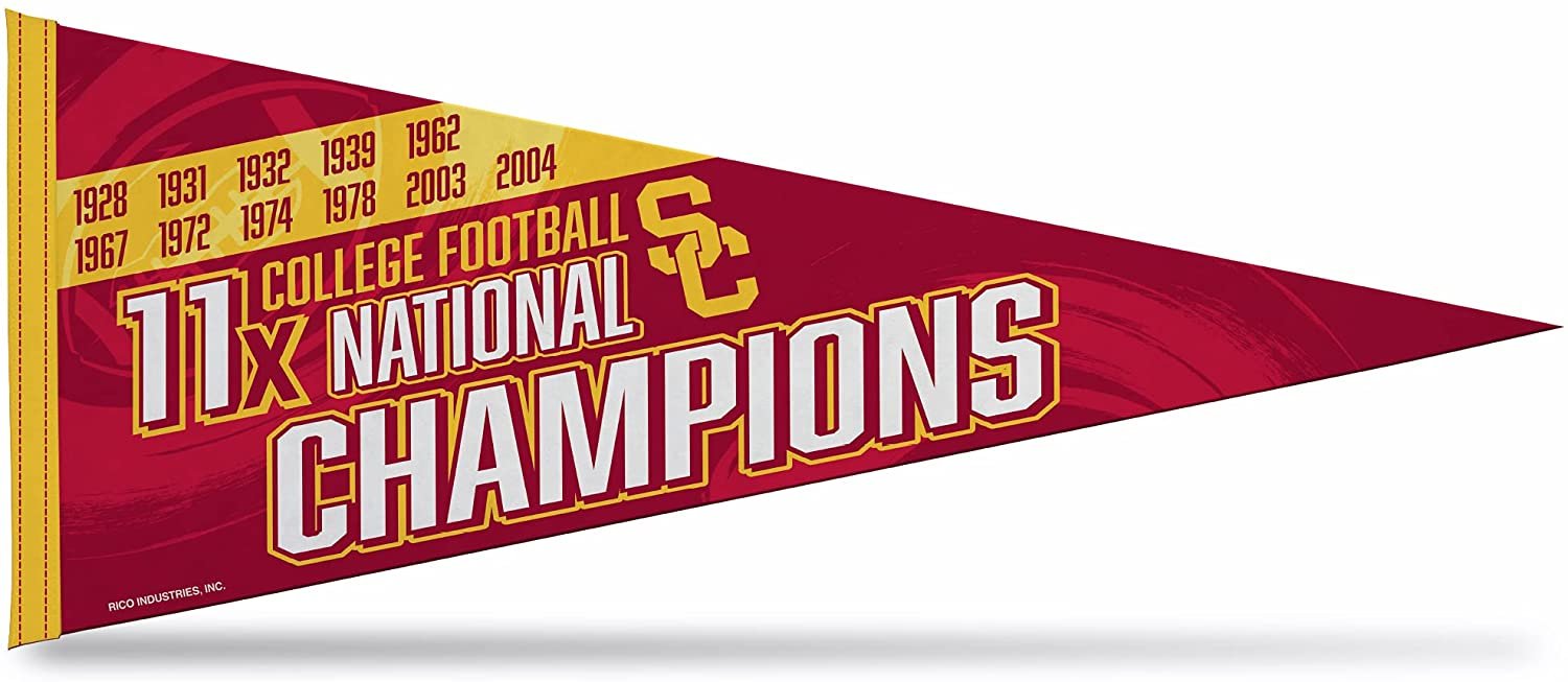 University of Southern California USC Trojans 11-Time Champions Soft Felt Pennant, 12x30 Inch