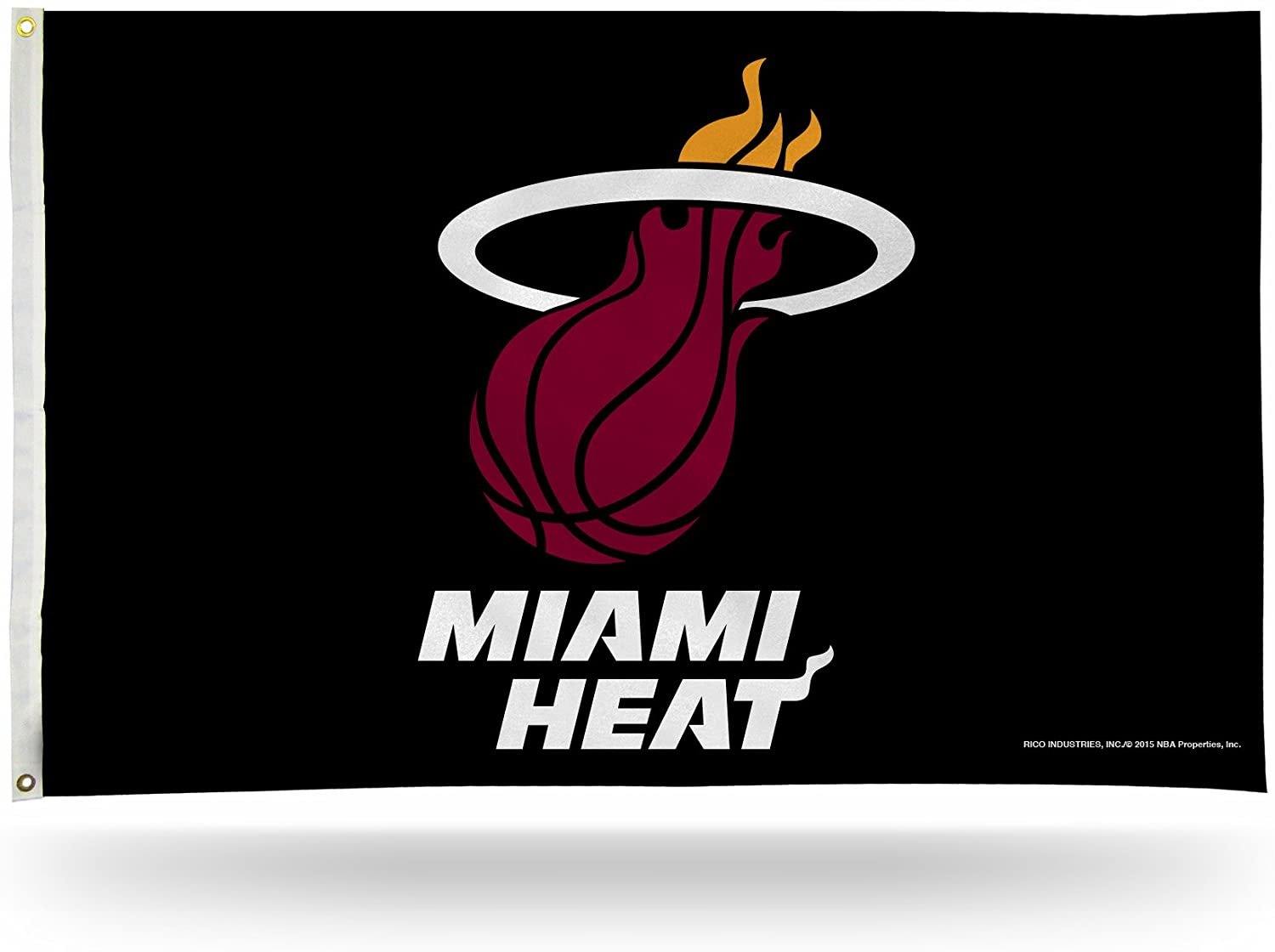 Miami Heat Premium 3x5 Feet Flag Banner, Black Design, Metal Grommets, Outdoor Use, Single Sided