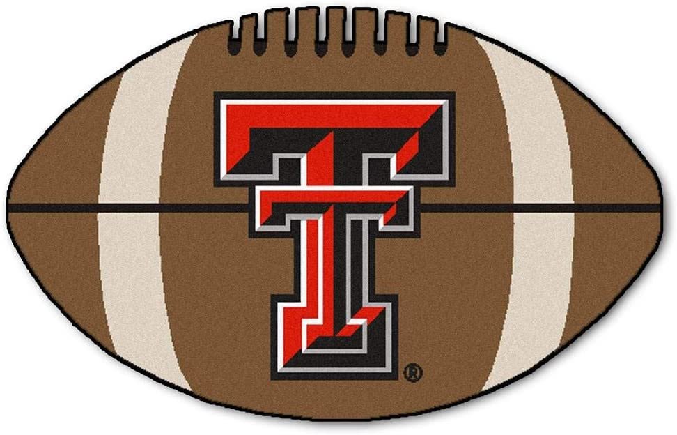 Texas Tech University Red Raiders Floor Mat Area Rug, 20x32 Inch, Non-Skid Backing, Football Design