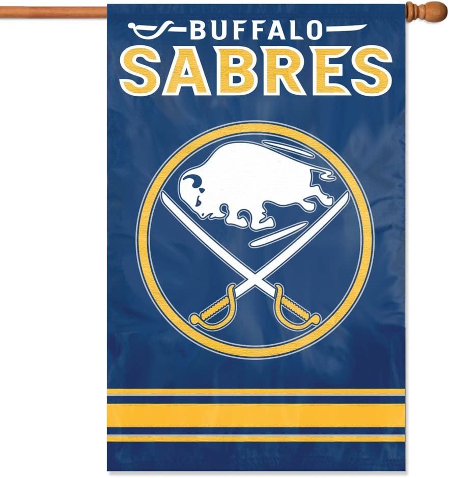 Buffalo Sabres House Banner Flag Applique Embroidered Double Sided 44x28 Inch
