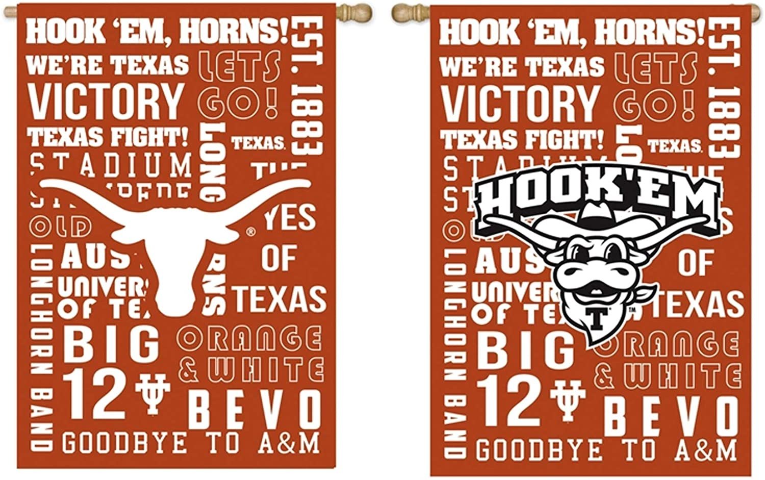 University of Texas Longhorns Premium Double Sided Garden Flag Banner, Fan Rules Style, 13x18 Inch, Display Pole Sold Separately