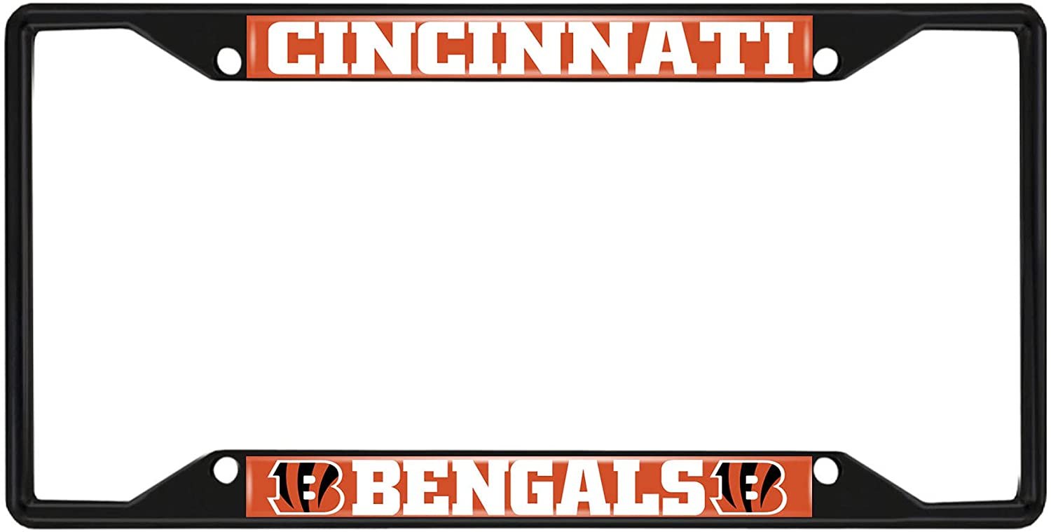 Fanmats NFL Cincinnati Bengals Black Metal License Plate Frame
