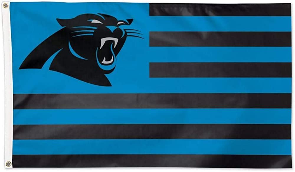 Carolina Panthers Premium 3x5 Feet Flag Banner, Stripes Design, Metal Grommets, Outdoor Use, Single Sided