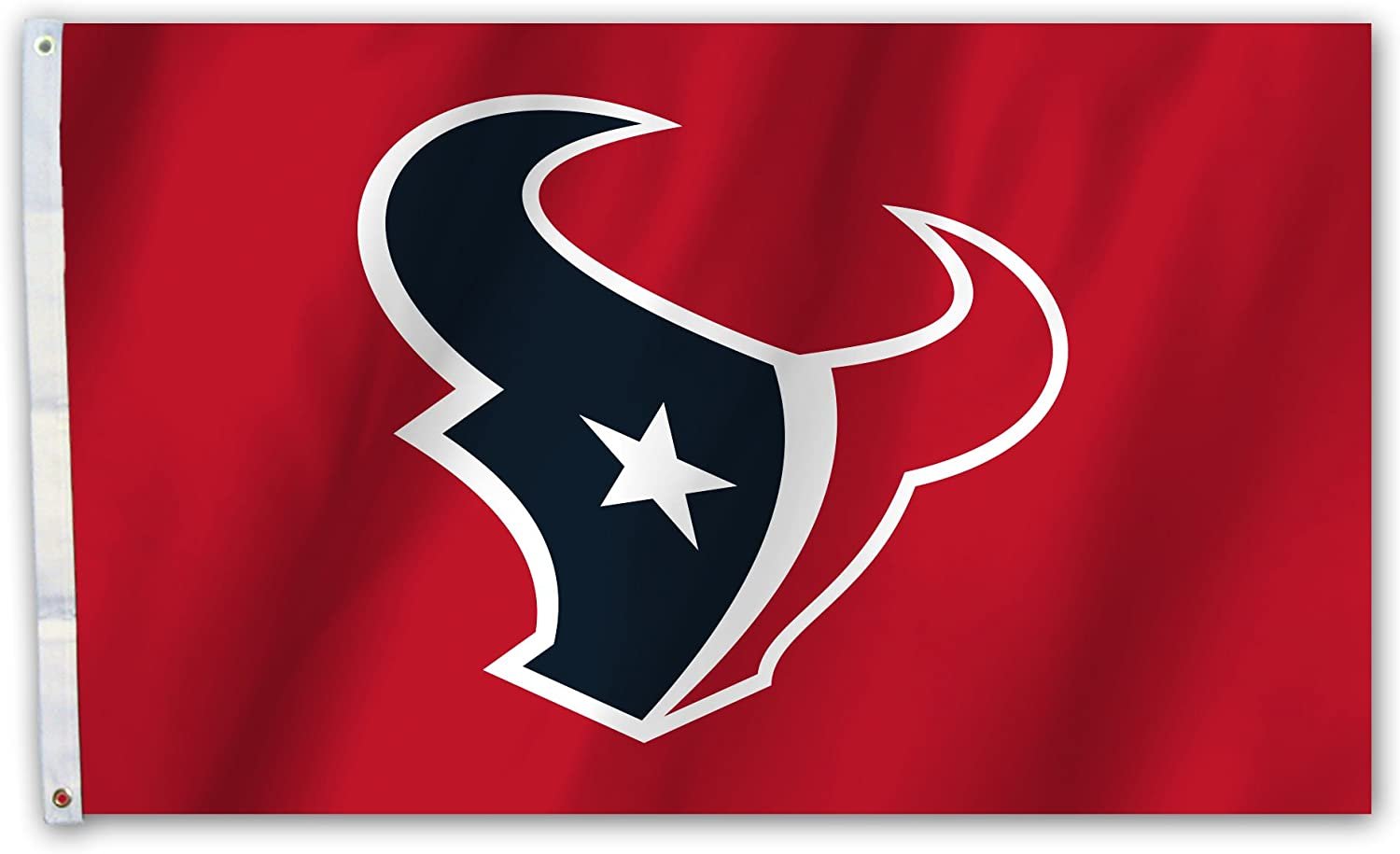 Houston Texans Premium 3x5 Feet Flag Banner, Red Design, Metal Grommets, Outdoor Use, Single Sided