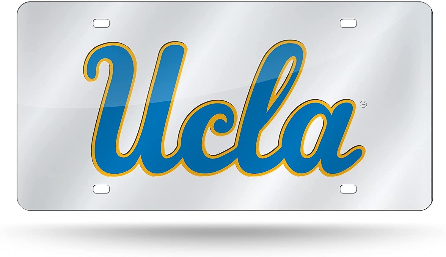 UCLA Bruins Premium Laser Cut Tag License Plate, Mirrored Acrylic Inlaid, 12x6 Inch