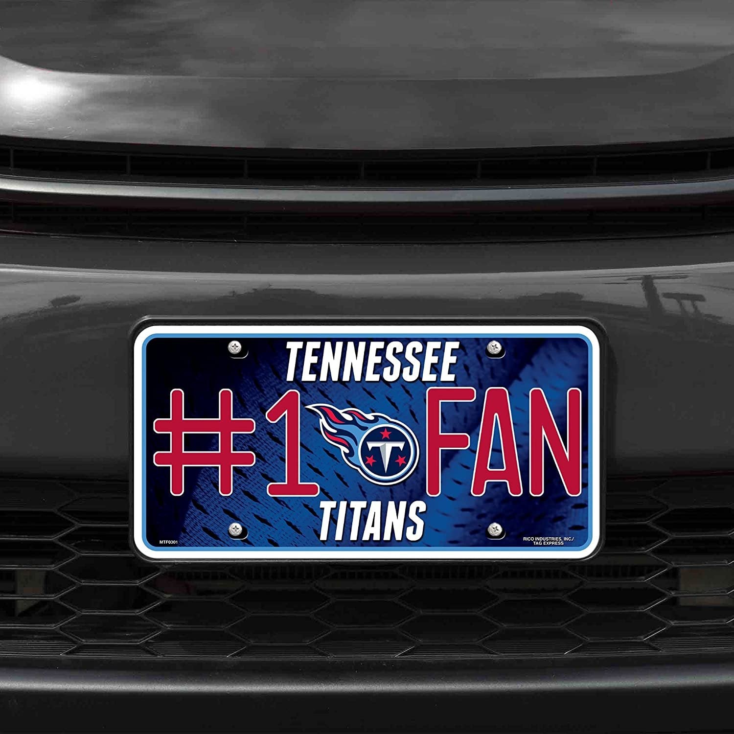 Tennessee Titans Metal Auto Tag License Plate, #1 Fan Design, 12x6 Inch