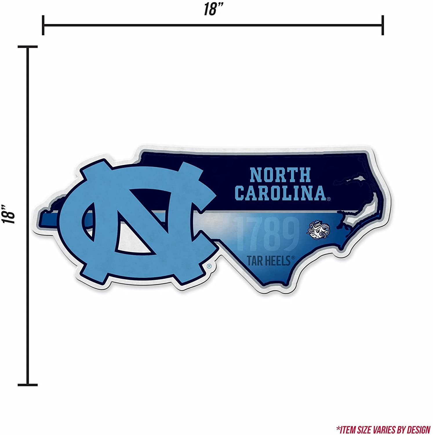 North Carolina Tar Heels Pennant State Shape 18 Inch Soft Felt University of