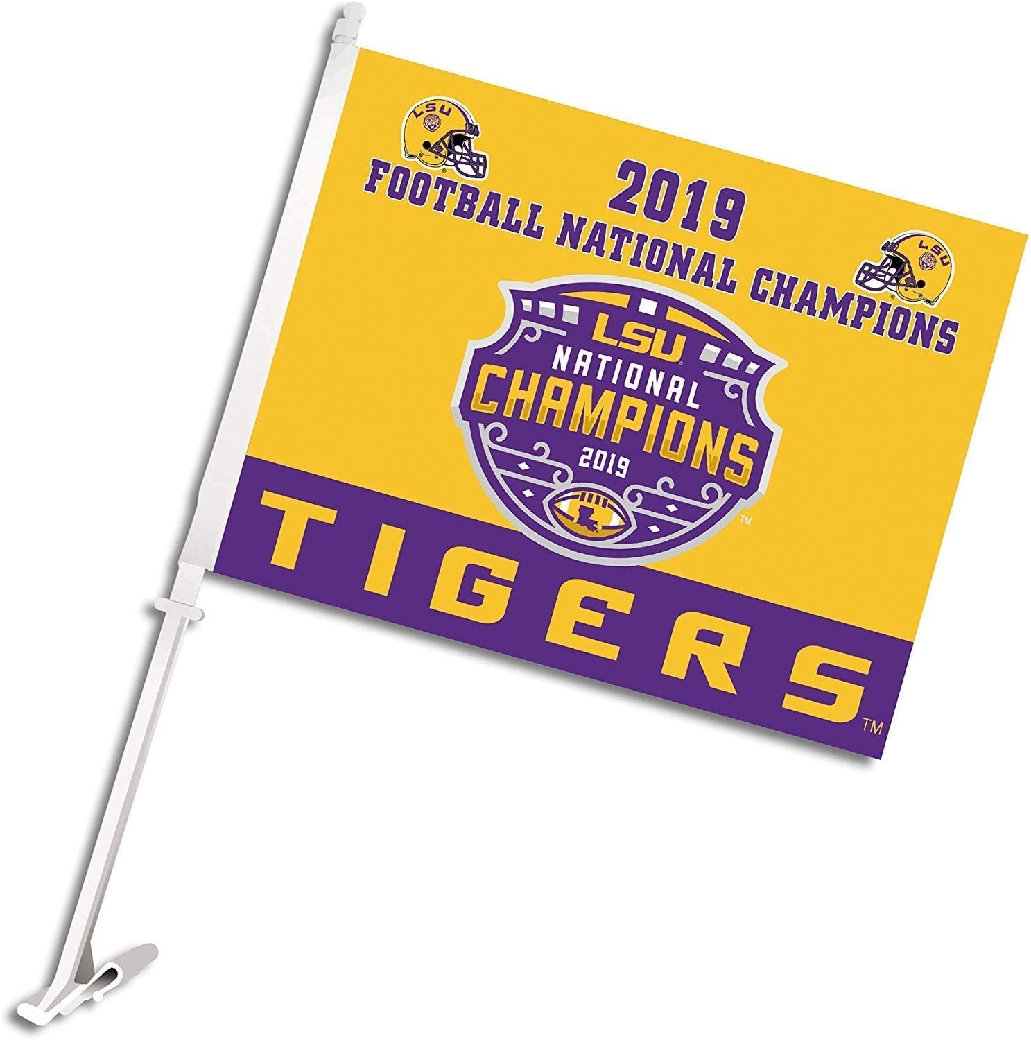 Louisiana State University LSU Tigers 2019 Champions 2-Sided Car Flag Auto Truck Banner