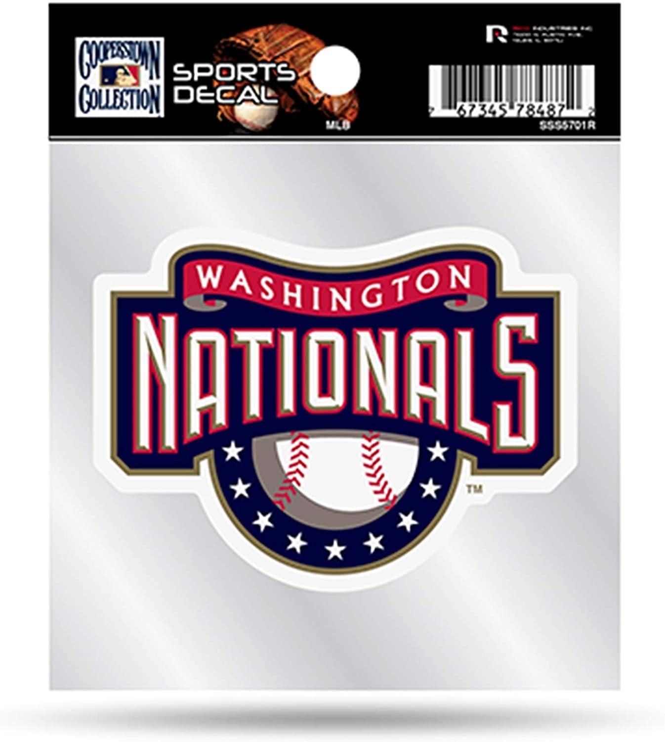 Washington Nationals Retro Logo Premium 4x4 Decal with Clear Backing Flat Vinyl Auto Home Sticker Baseball