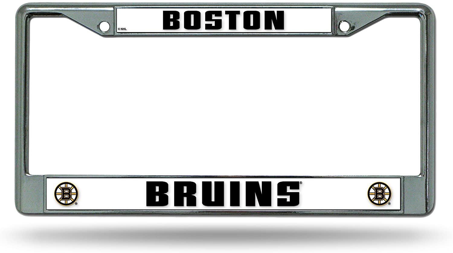 Boston Bruins Premium Metal License Plate Frame Chrome Tag Cover, 12x6 Inch