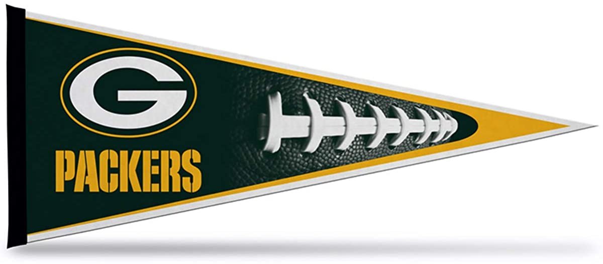 Green Bay Packers Soft Felt Pennant, Football Design, 12x30 Inch, Easy To Hang