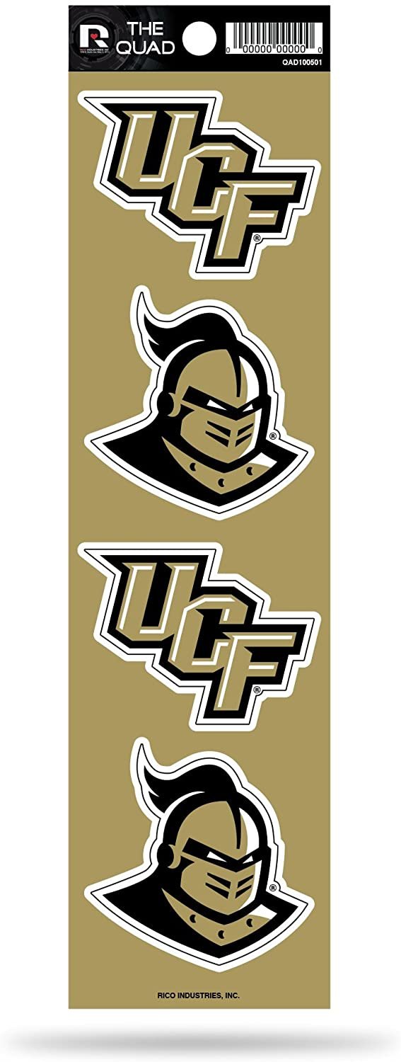 University of Central Florida UCF Knights 4 Piece Decal Sticker Sheet, 2 Inch Each, Auto Home, Full Adhesive Backing