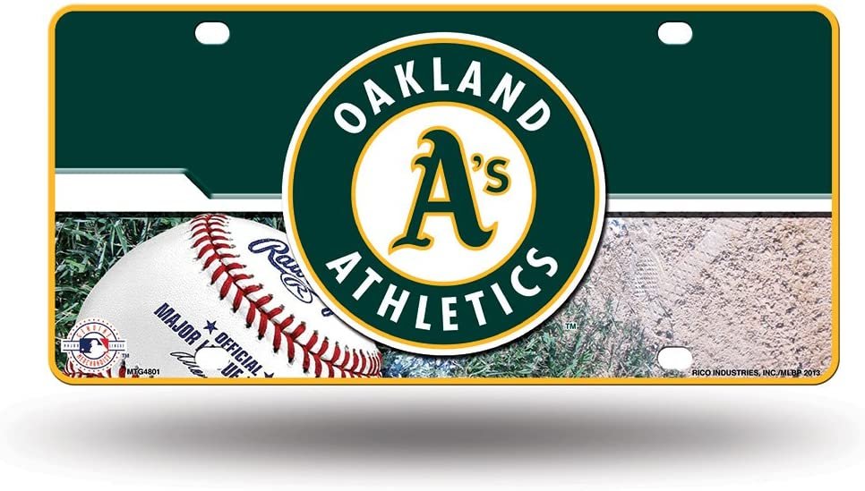 Oakland Athletics A's Metal Auto Tag License Plate, Field Design, 6x12 Inch