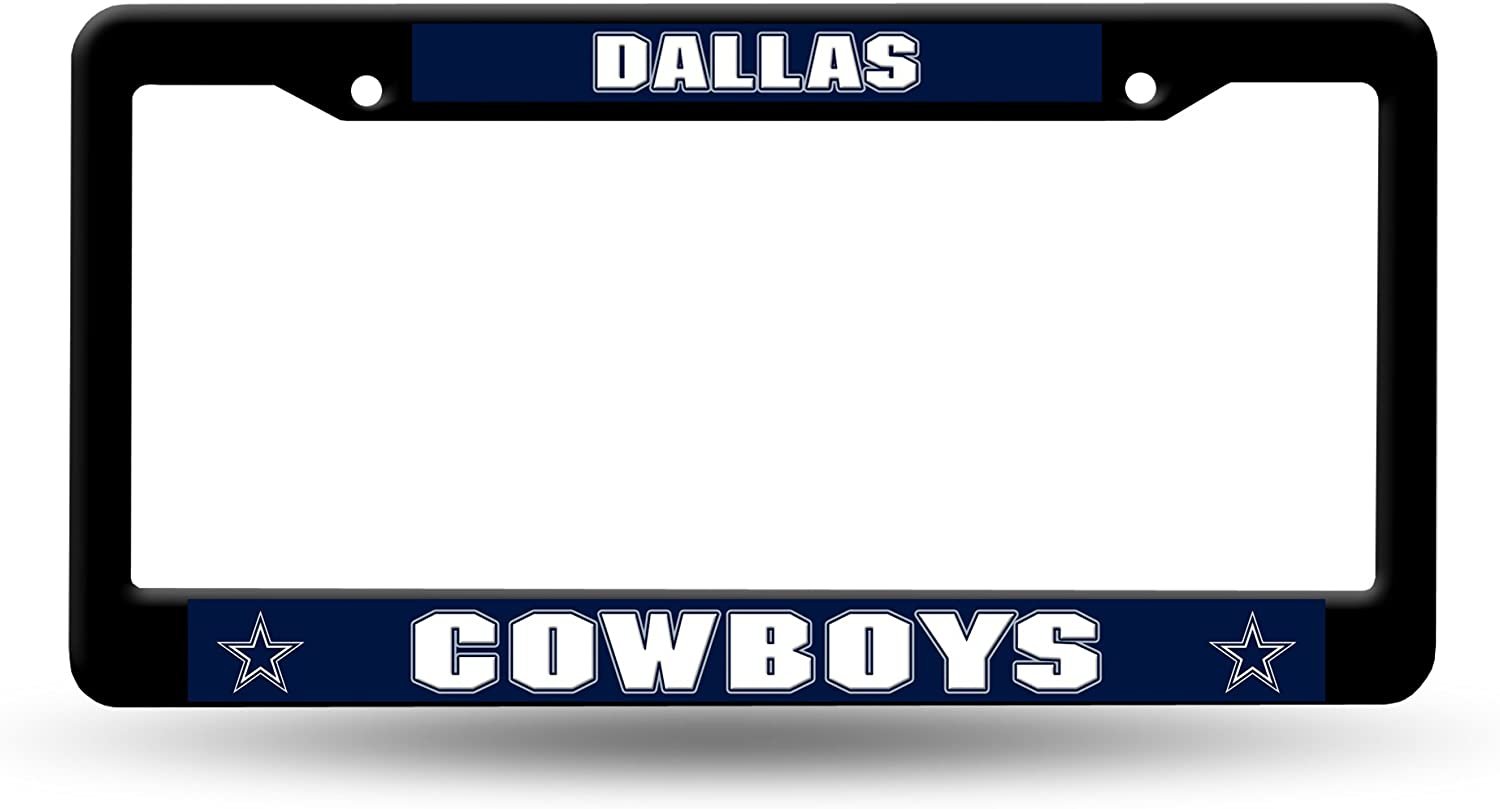 Dallas Cowboys Black Plastic License Plate Frame Tag Cover 12x6 Inch
