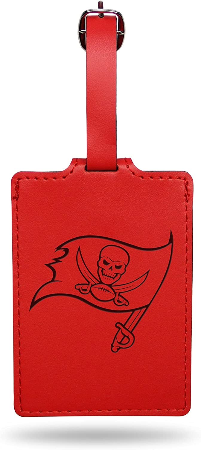 Tampa Bay Buccaneers Luggage Bag Tag Laser Engraved Ultra Suede Includes ID Card