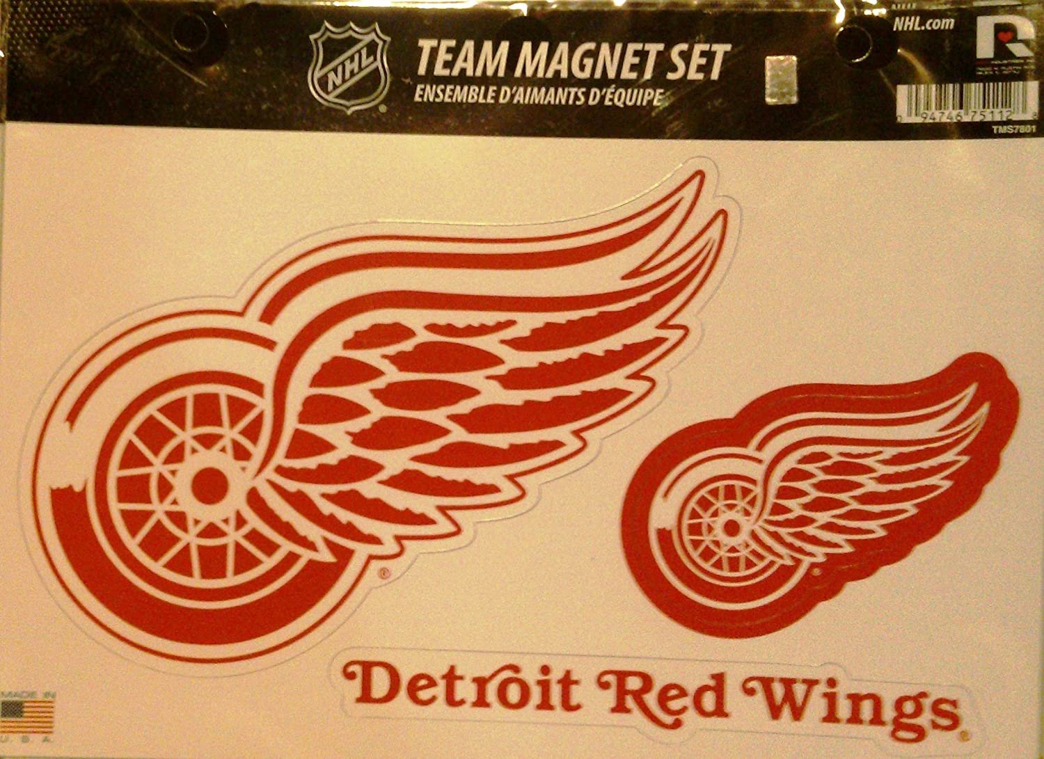 Detroit Red Wings Team Multi Magnet Set, 8.5x11 Inch Sheet, Die Cut, Auto Home