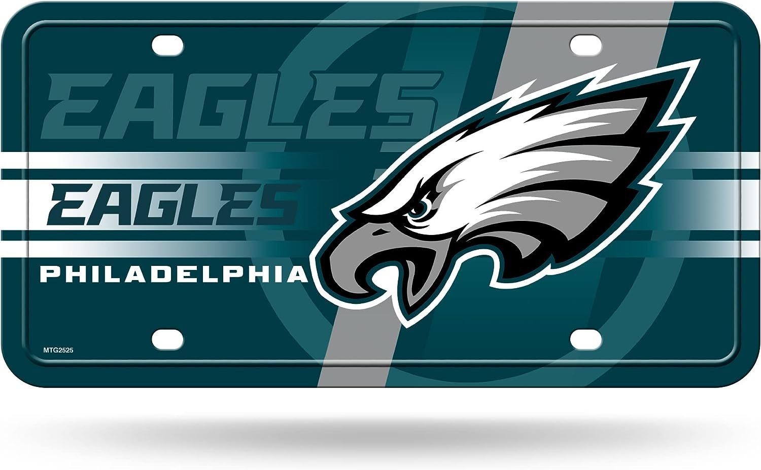Philadelphia Eagles Metal Tag License Plate 6x12 Inch, Green Circle Design