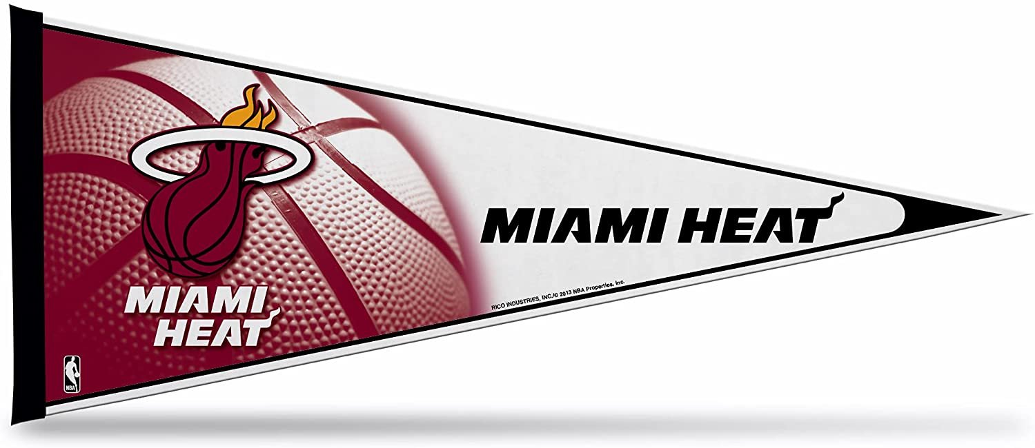 Miami Heat Soft Felt Pennant, Primary Design, 12x30 Inch, Easy To Hang