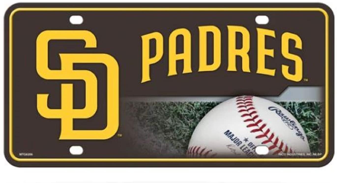 San Diego Padres Metal Auto Tag License Plate, Field Design, 6x12 Inch