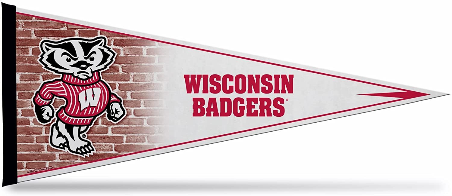 University of Wisconsin Badgers Soft Felt Pennant, Primary Design, 12x30 Inch, Easy To Hang