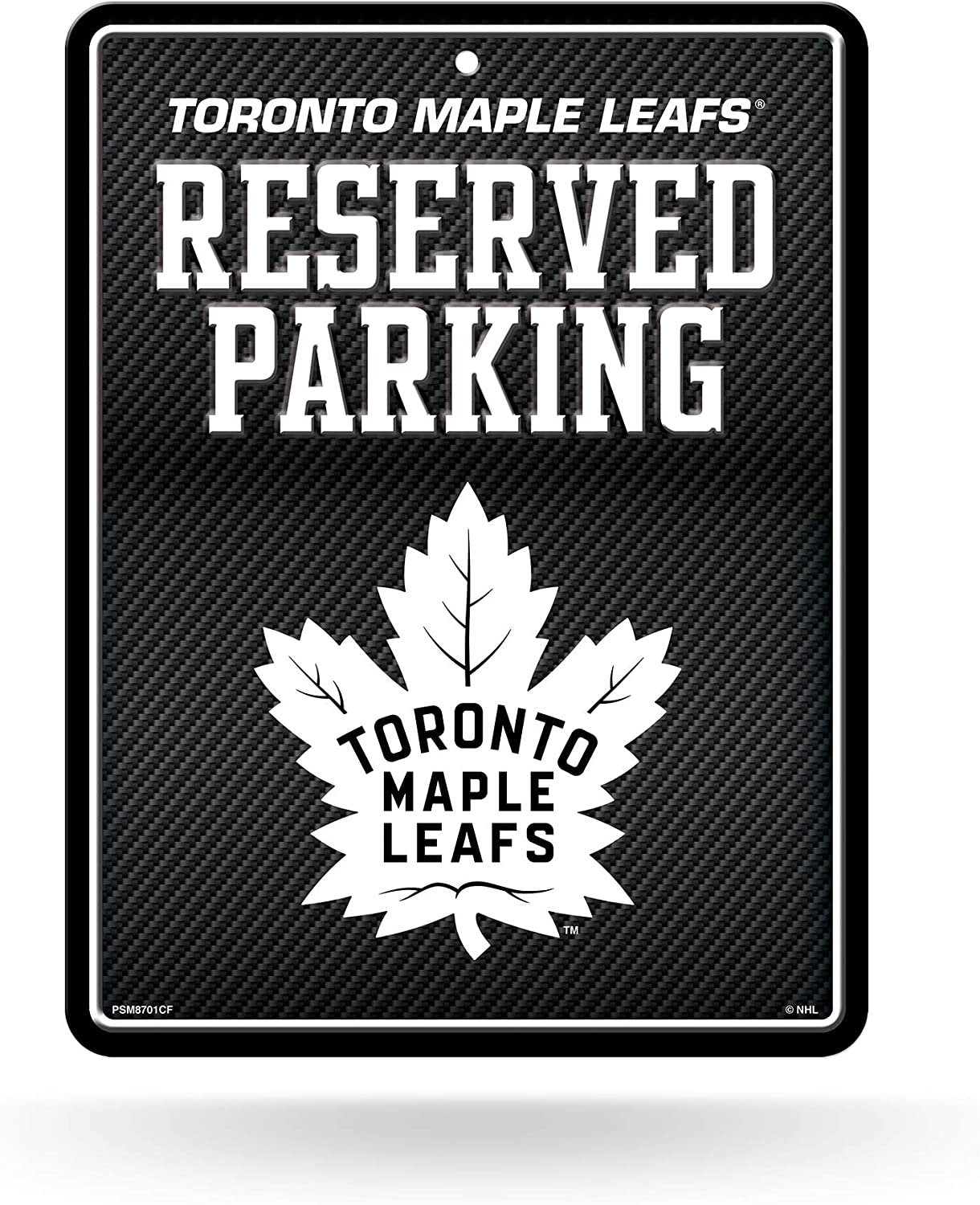 Toronto Maple Leafs Metal Parking Novelty Wall Sign 8.5 x 11 Inch Carbon Fiber Design