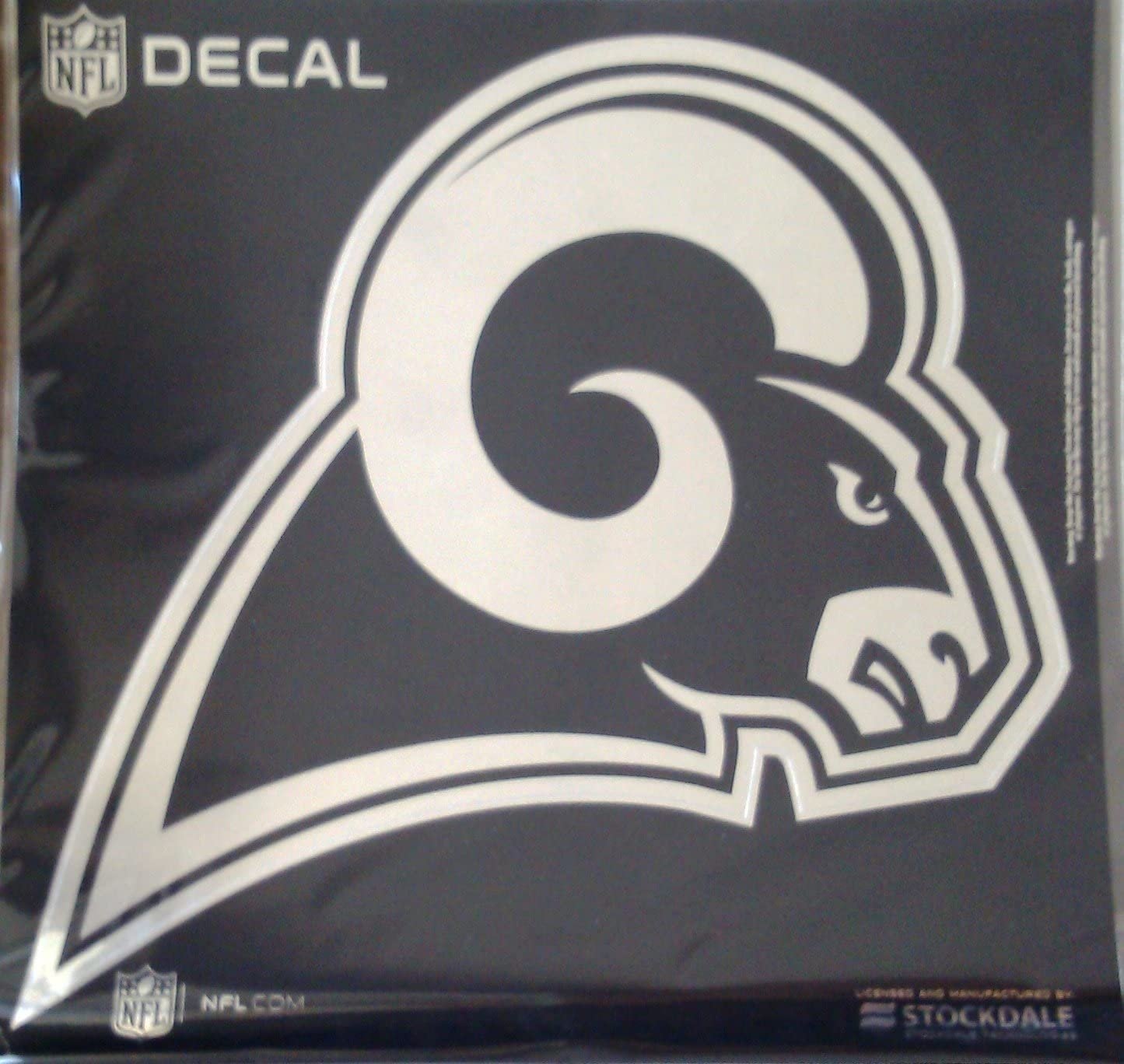Los Angeles Rams 6 Inch Decal Sticker, Metallic Chrome Shimmer Design