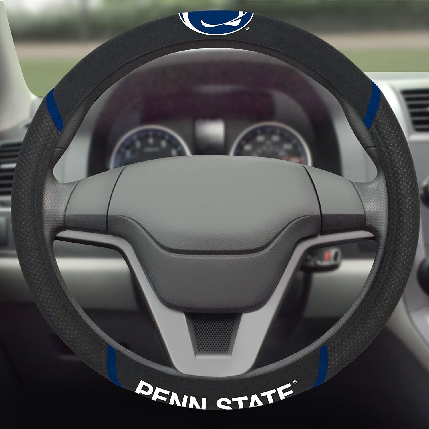 Penn State Nittany Lions Premium 15 Inch Black Emroidered Steering Wheel Cover University