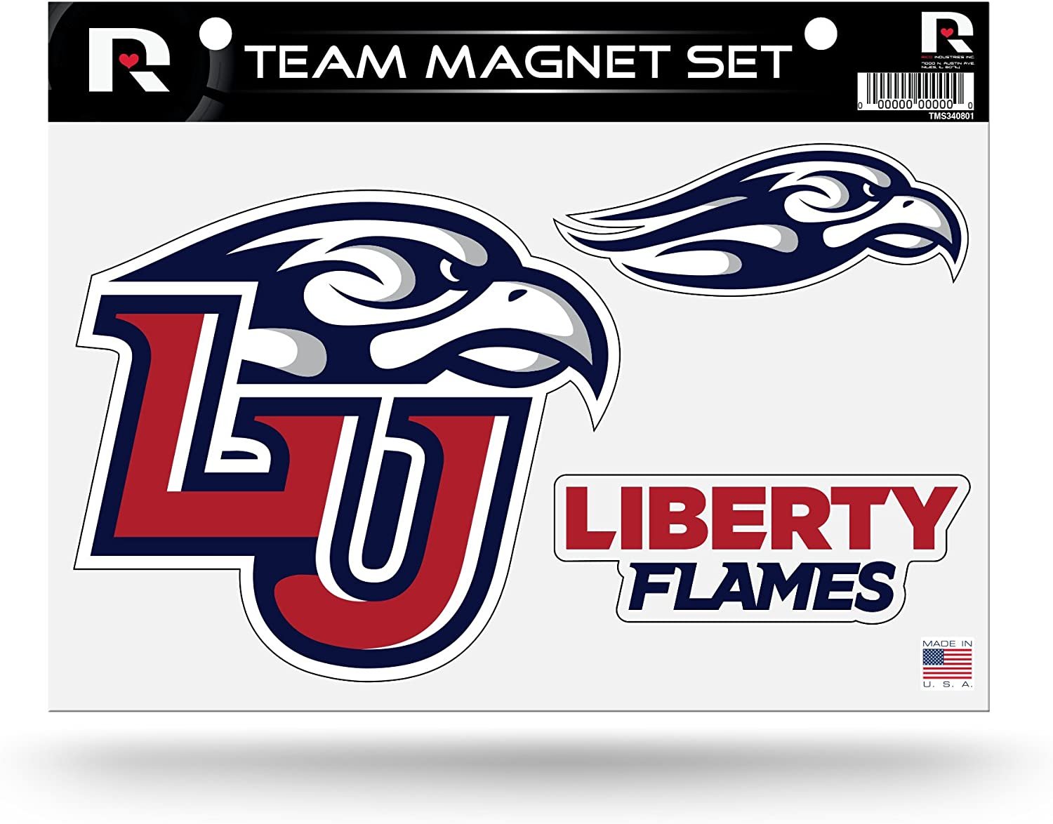 Liberty University Flames Die Cut Team Magnet Set Sheet, 8.5 x 11-"