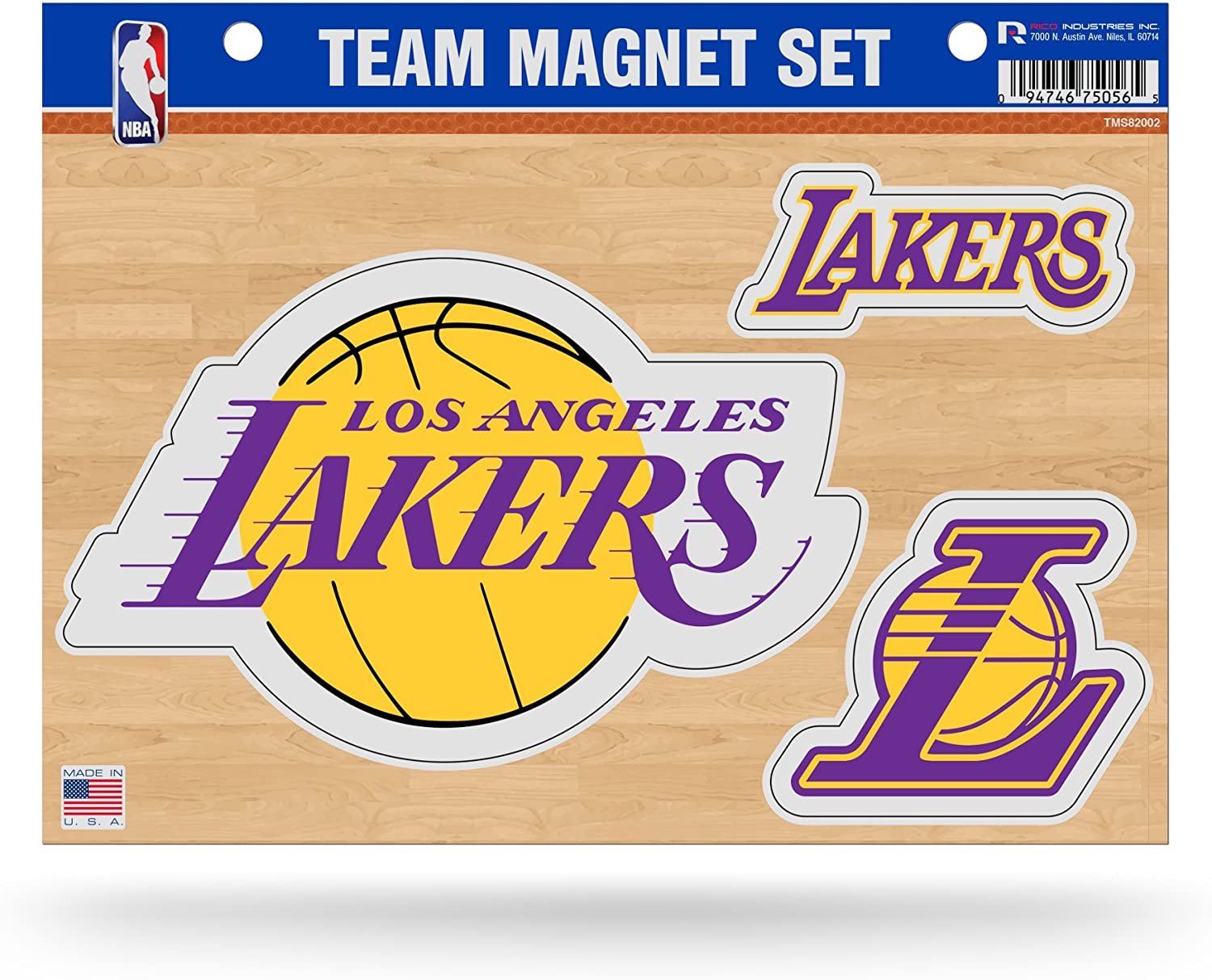 Los Angeles Lakers Team Multi Magnet Set, 8.5x11 Inch Sheet, Die Cut, Auto Home