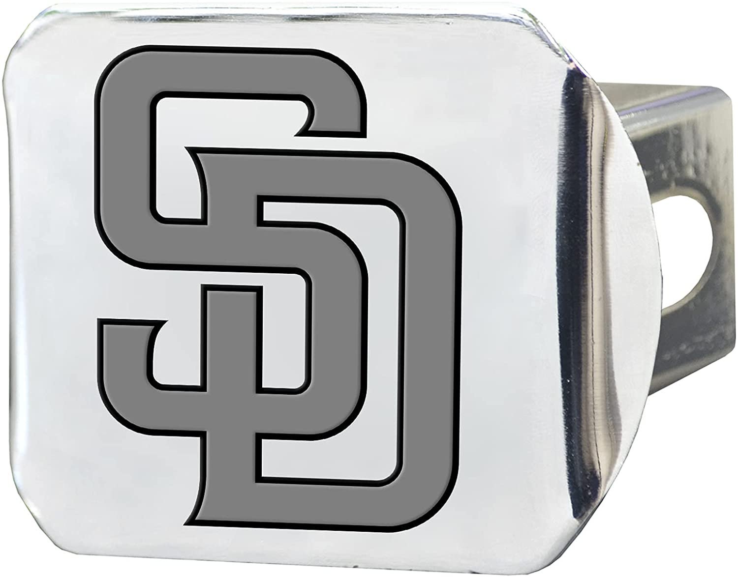 San Diego Padres Hitch Cover Solid Metal with Raised Chrome Metal Emblem 2" Square Type III