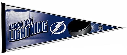 Tampa Bay Lightning Soft Felt Pennant, Puck Design, 12x30 Inch, Easy To Hang