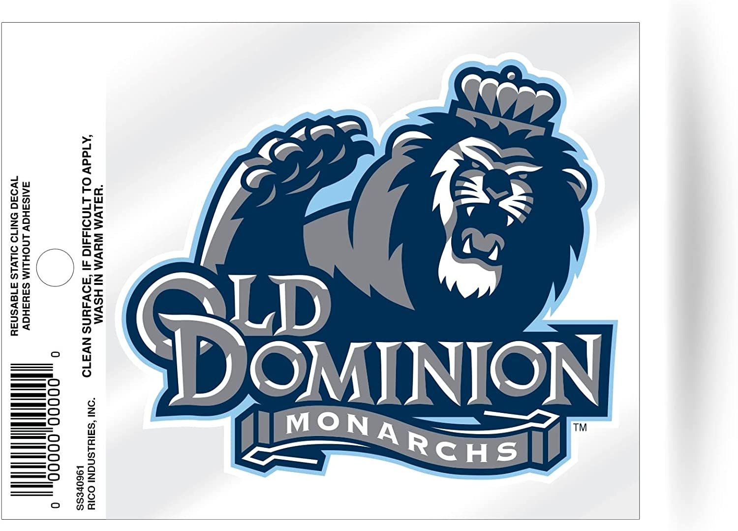 NCAA Old Dominion Monarchs Small Static Cling Decal