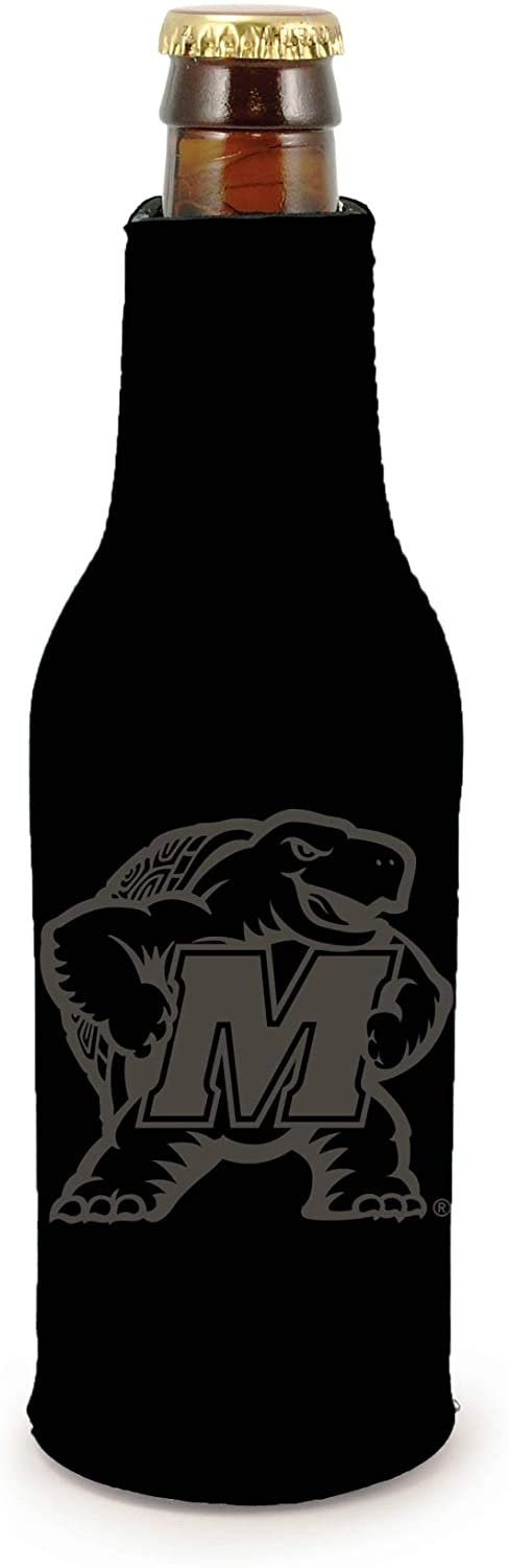Maryland Terrapins 2-Pack Tonal Black Design Zipper Bottle Neoprene Beverage Insulator Holder University of