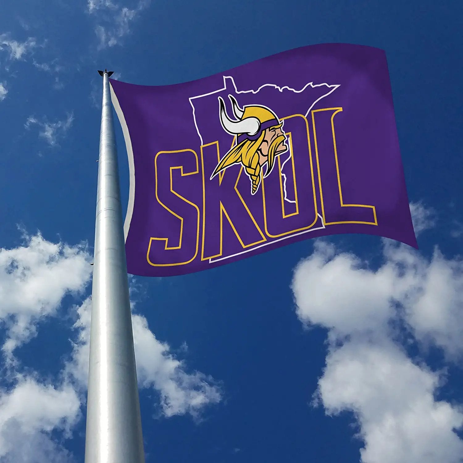 Minnesota Vikings Home State SKOL Design 3x5 Feet Premium Flag Banner with Metal Grommets Outdoor