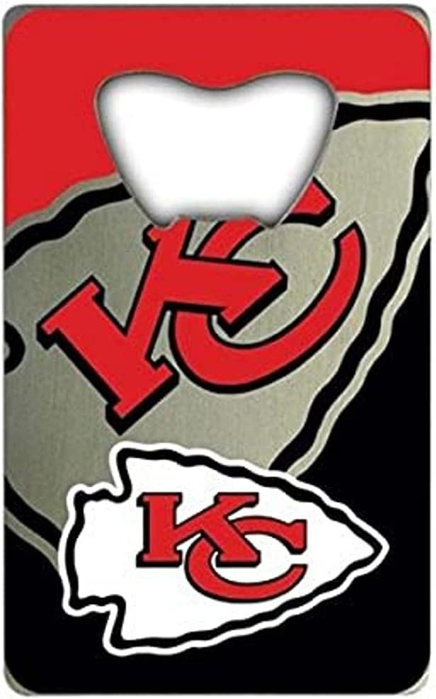Kansas City Chiefs Heavy Duty Metal Bottle Opener Credit Card Size 2 x 3.25 Inch