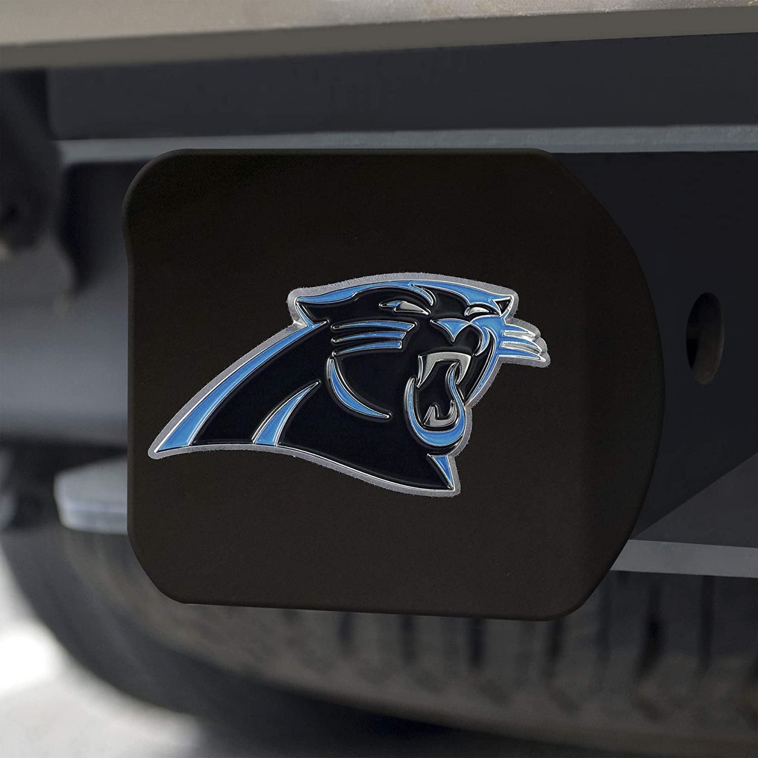 Carolina Panthers Hitch Cover Solid Metal Black Color Emblem 2" Square Type III