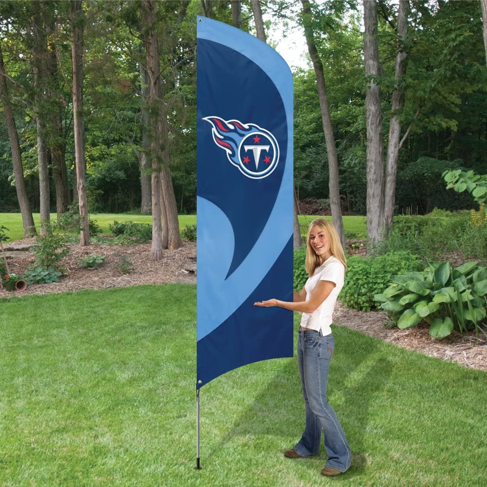 Tennessee Titans Tall Team Flag Tailgating Flag Kit 8.5 x 2.5 feet with Pole