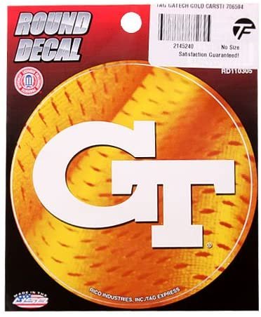 NCAA Georgia Tech Yellow Jackets 4.5'' Round Vinyl Mesh Decal