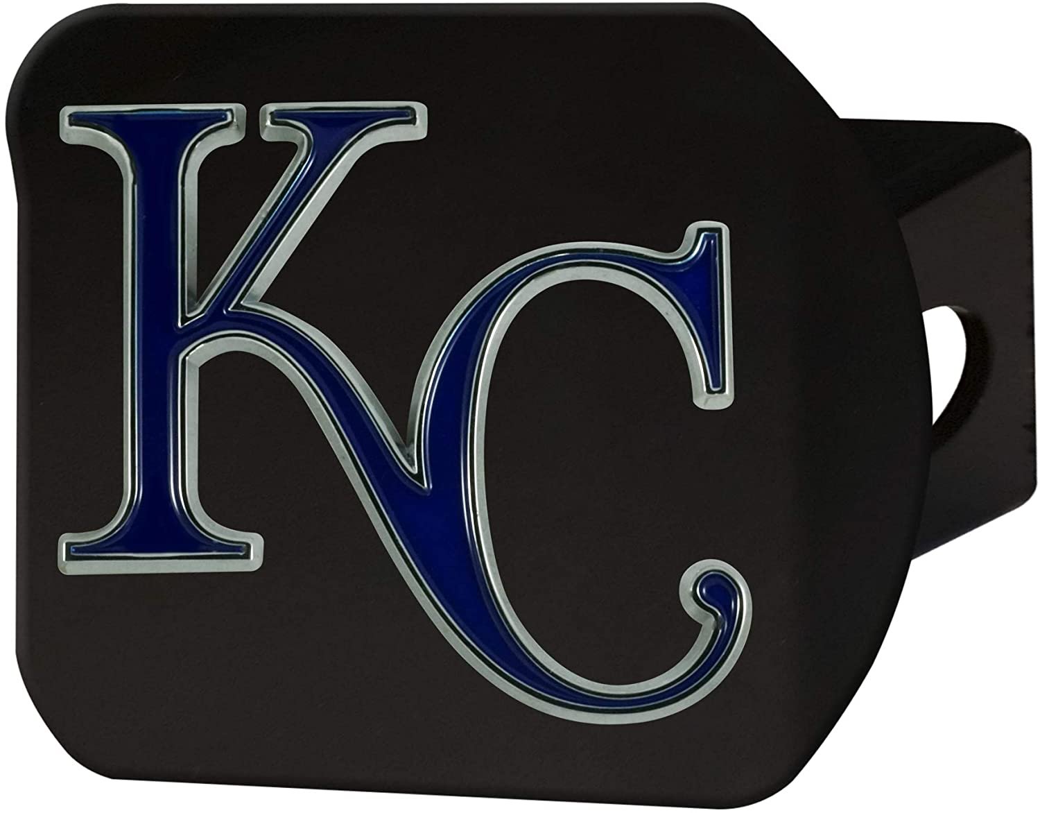 Kansas City Royals Solid Metal Black Hitch Cover with Color Metal Emblem 2 Inch Square Type III