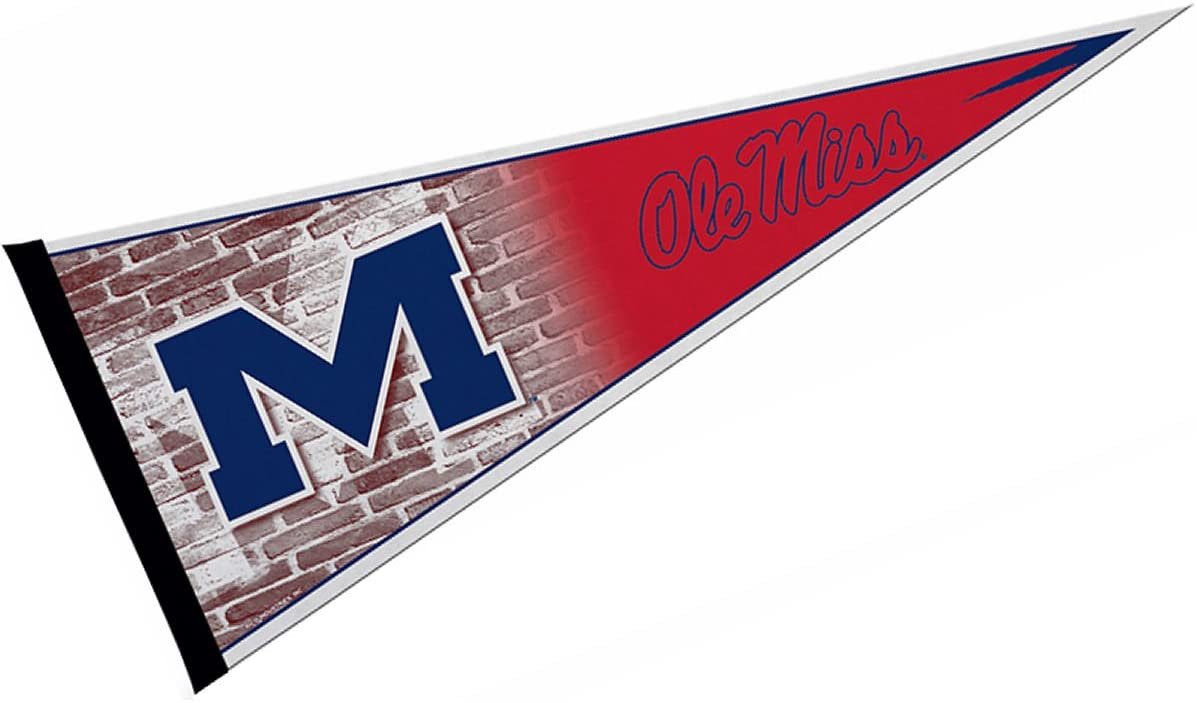 University of Mississippi Rebels Ole Miss Soft Felt Pennant, Primary Design, 12x30 Inch, Easy To Hang