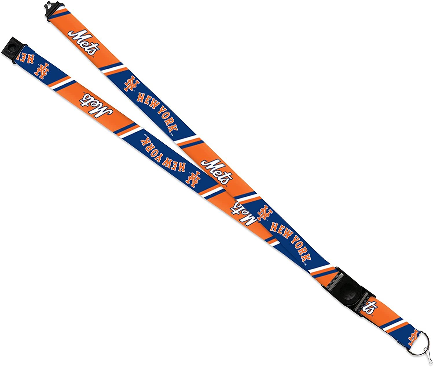 New York Mets Lanyard Keychain Double Sided 18 Inch Button Clip Safety Breakaway