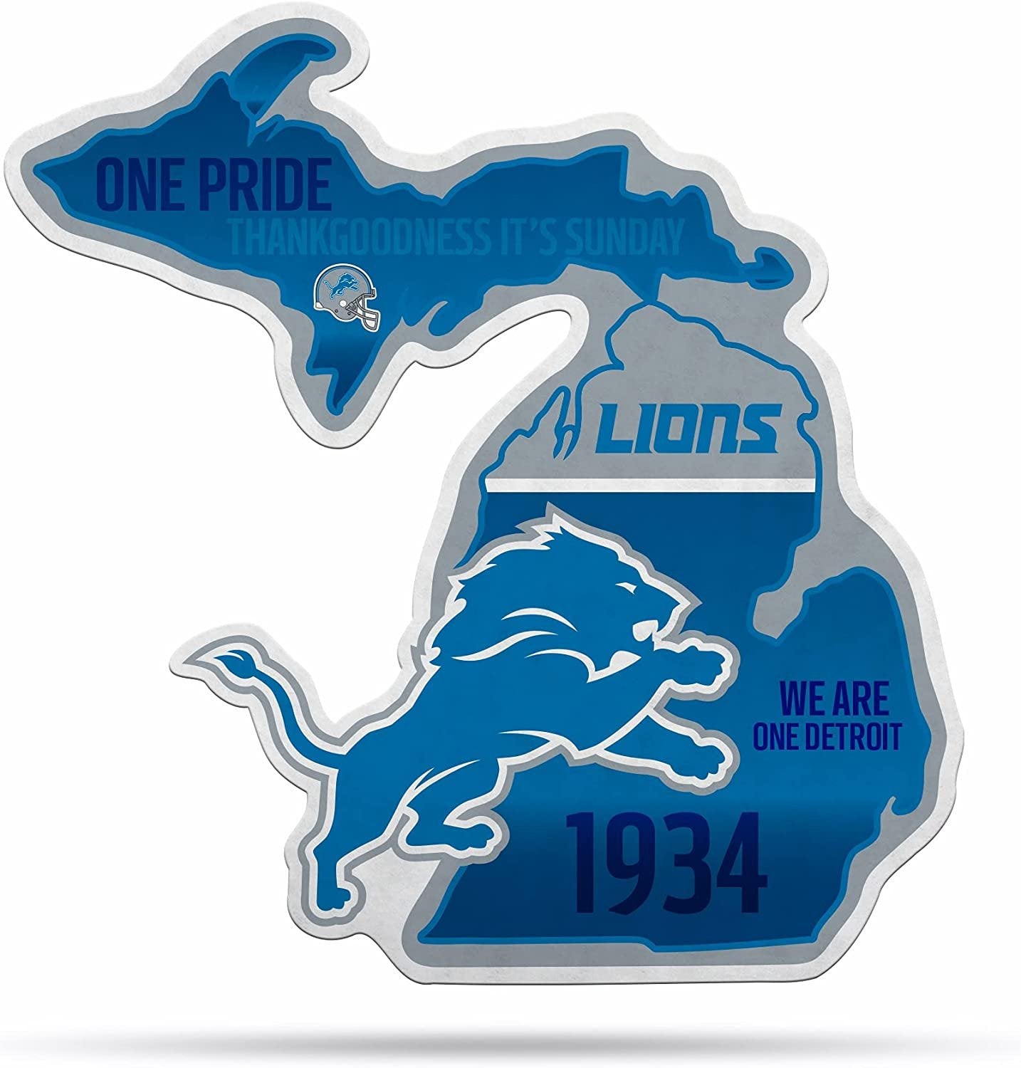 Detroit Lions Pennant State Shape 18 Inch Soft Felt