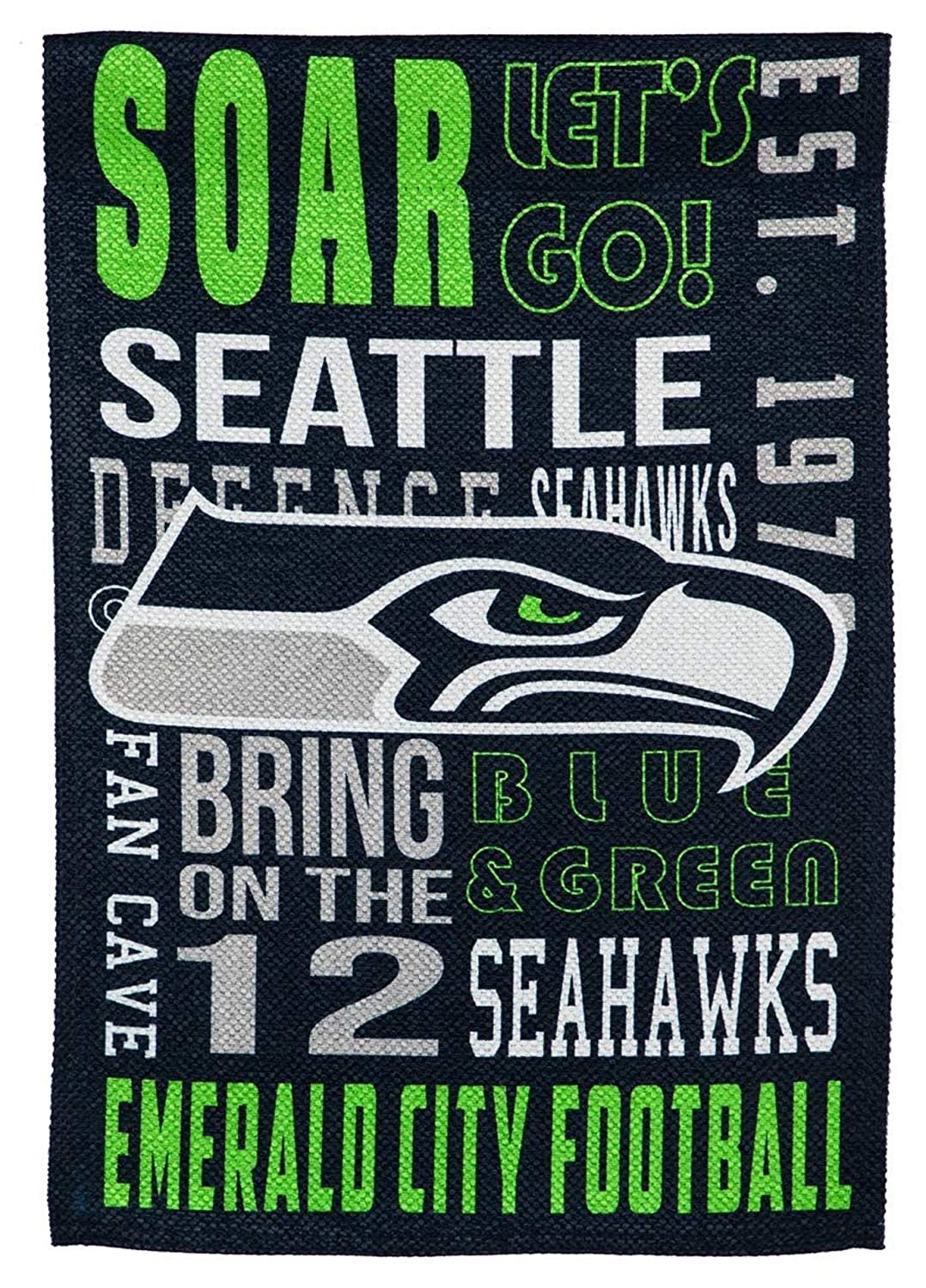 Seattle Seahawks Premium Garden Flag Banner, Double Sided 13x18 Inch, Outdoor Use