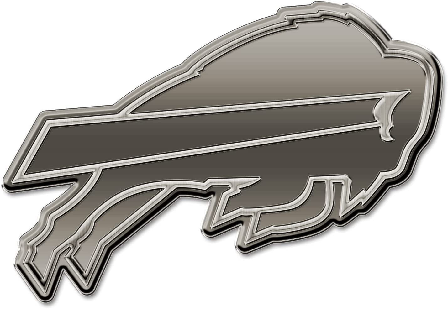 Buffalo Bills Auto Emblem Solid Metal Raised Die Cut Antique Nickel Finish Adhesive Backing