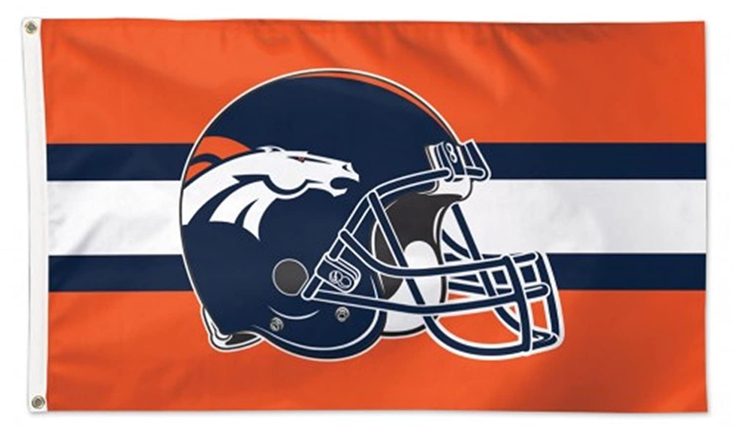 Denver Broncos Premium 3x5 Feet Flag Banner, Bar Helmet Design, Metal Grommets, Outdoor Use, Single Sided