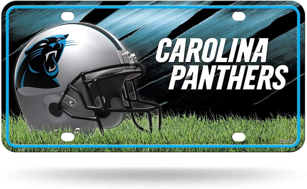 Carolina Panthers Metal Auto Tag License Plate, Field Design, 6x12 Inch